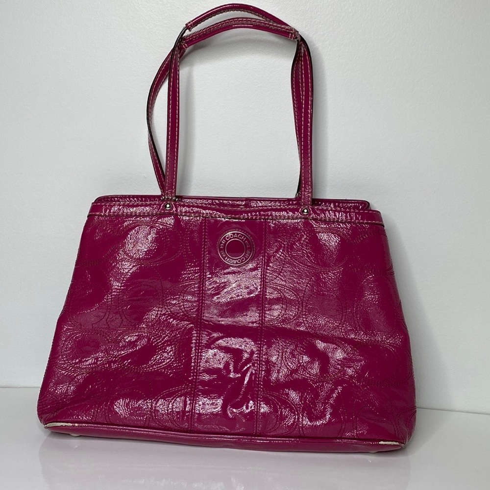 Authentic Coach leather pink tote